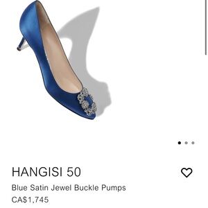 Manolo Blahnik Hangisi Blue Satin Jewel Buckle Pumps/Heels